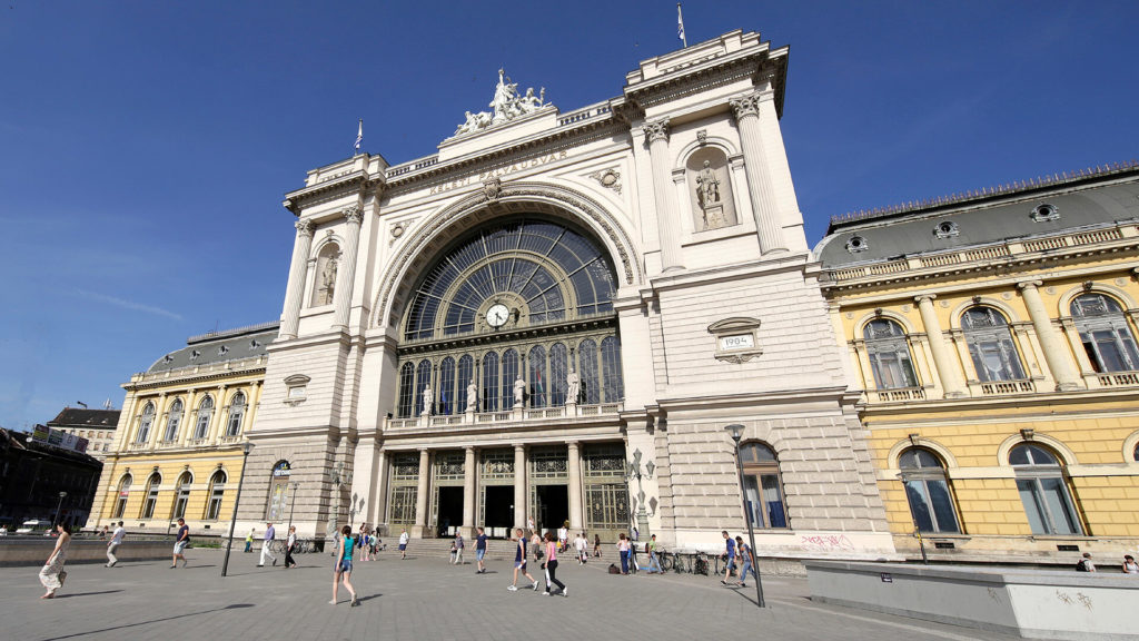 main entrance for Budapest Keleti Train Station