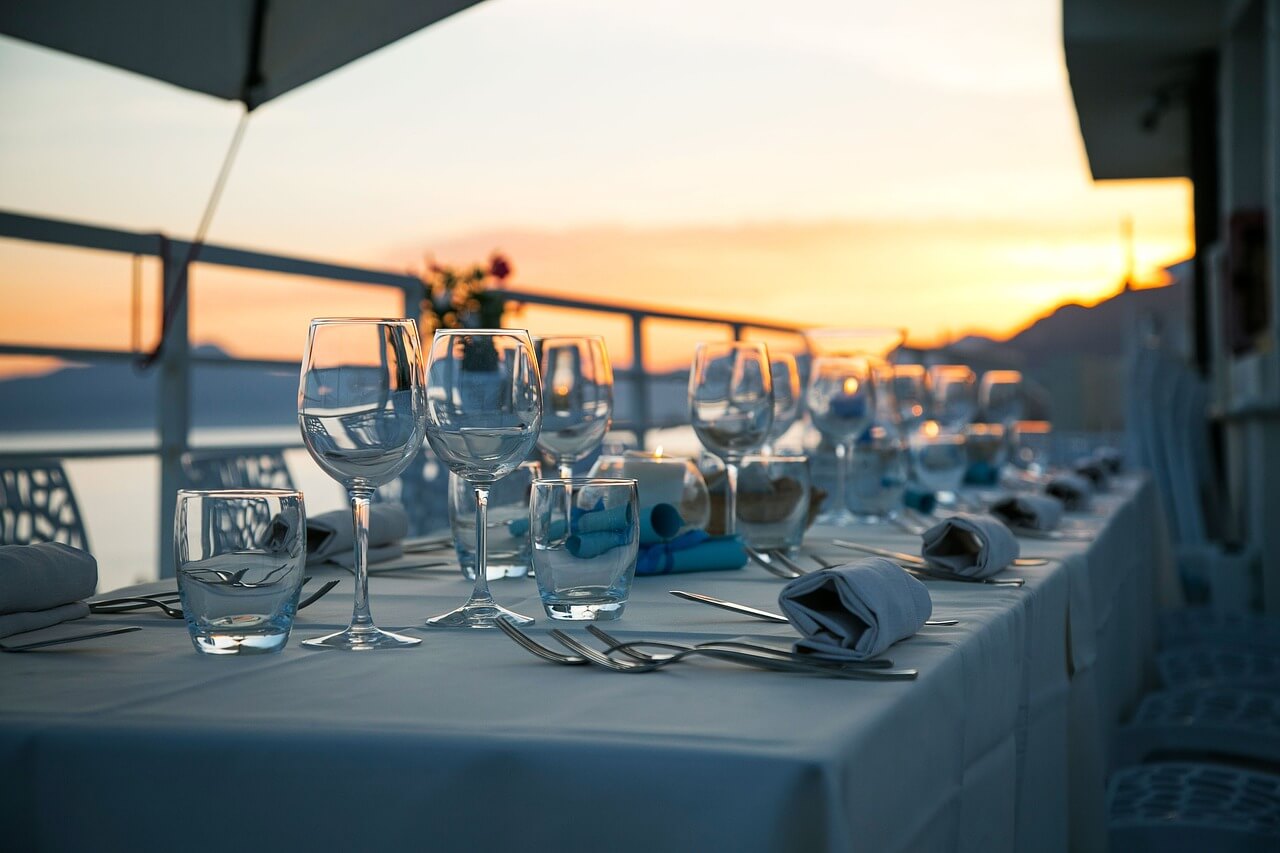 picture of a table on a boat cruise