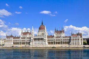 the building of the majestic parliament of Hungary which is located in the capital Budapest