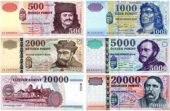 Billets de banque en forint hongrois