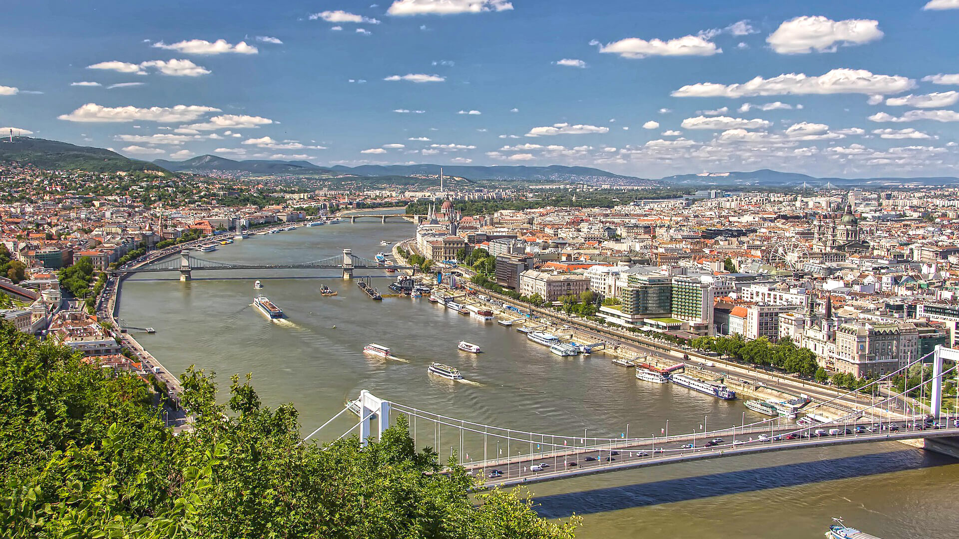 The Danube River divides Budapest into two parts