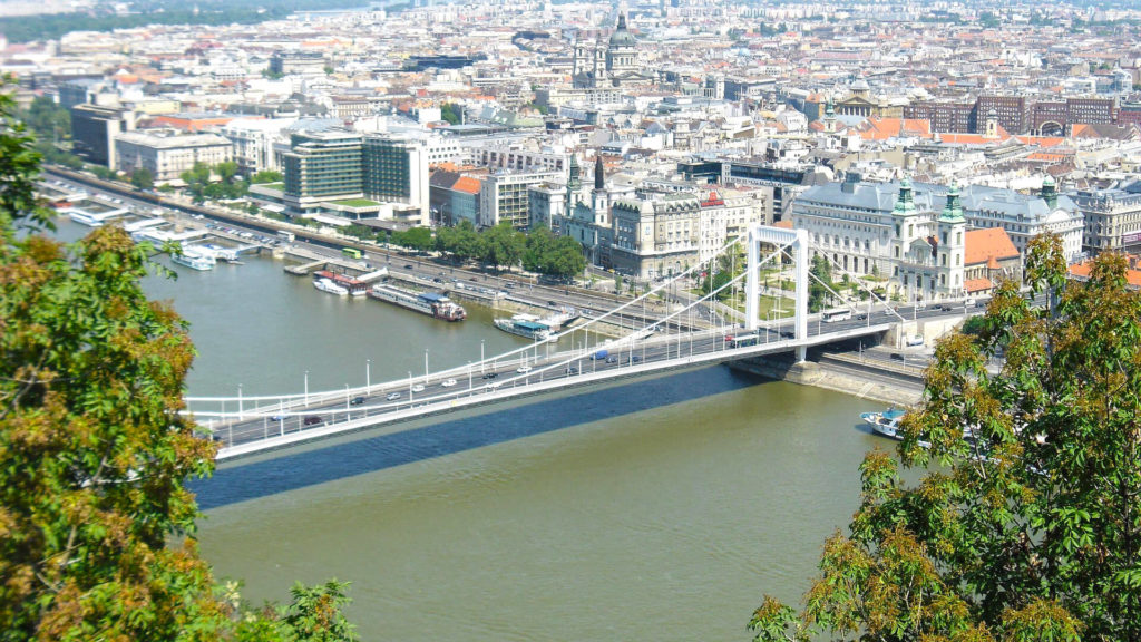 View of Elisabeth bridge in Budapest