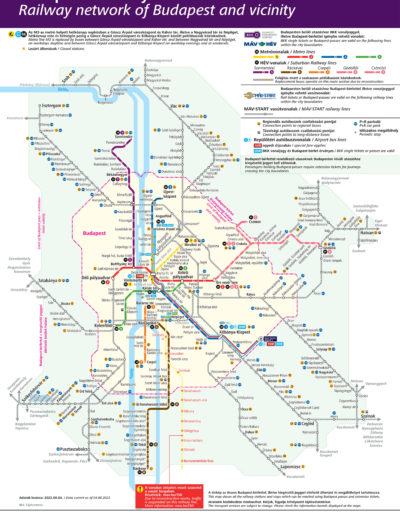 Map of all rail transportation networks in budapest